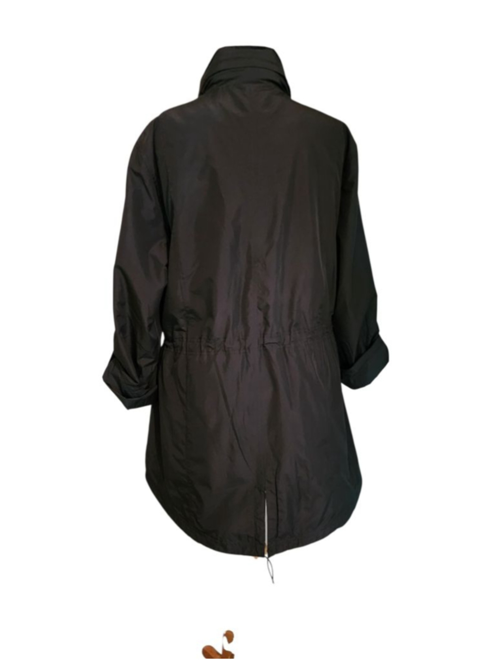 Style & Co Sport Black Hooded Rain Jacket Windbreaker Women's XL Snap Utility - Picture 4 of 10